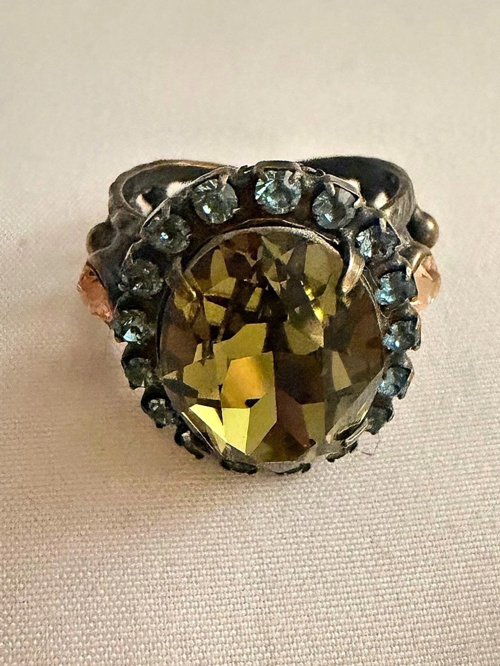 Light Green & Blue Statement Ring